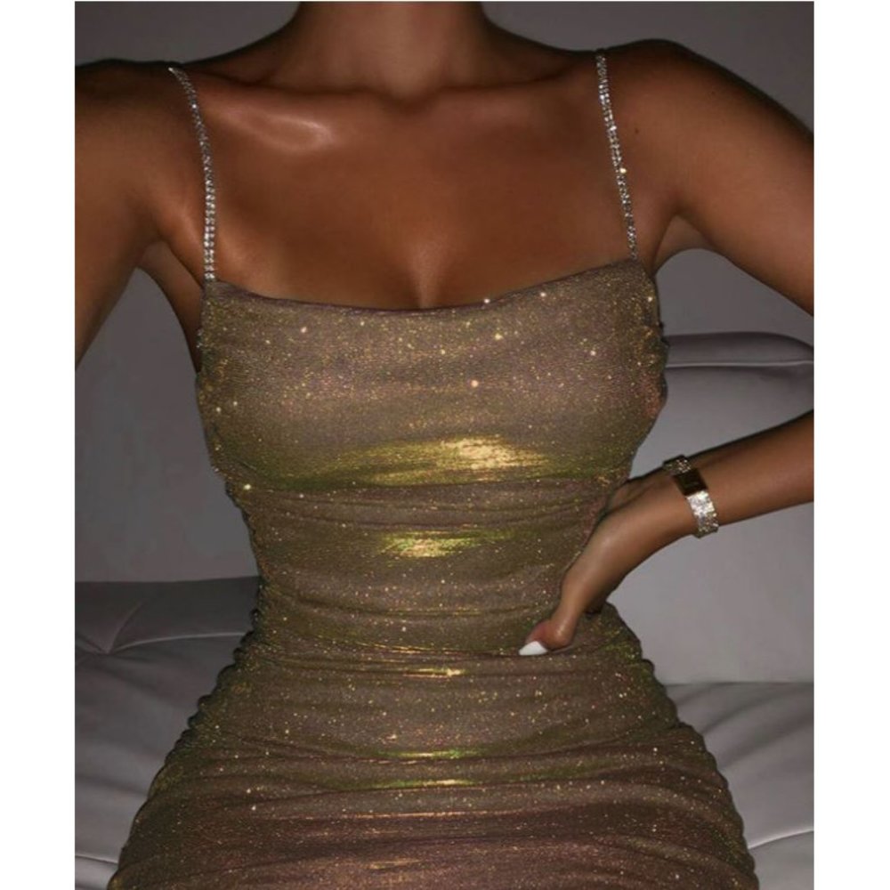 Shiny Glitter Bodycon Mini Dress
